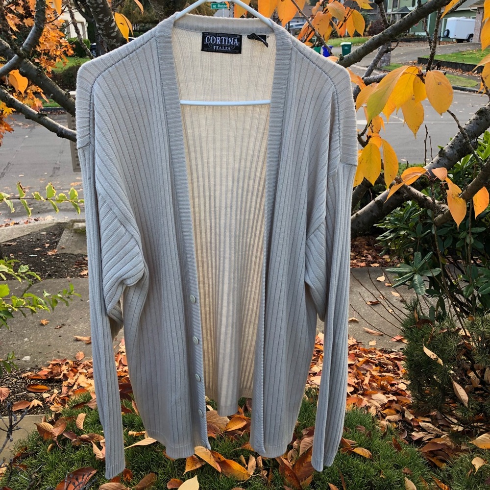 Cortina Italia Vintage Oversized Ribbed Cardigan